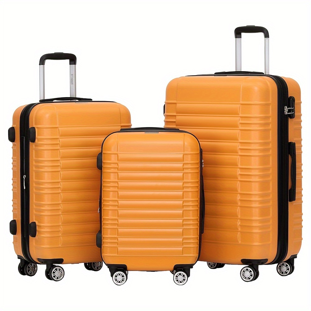 TEMU [3pcs Expandable Hardshell Suitcases] Boleedy 3pcs Luggage Set - 20+24+28 Inch Expandable Hardshell Suitcases With Telescopic Handle, Zipper