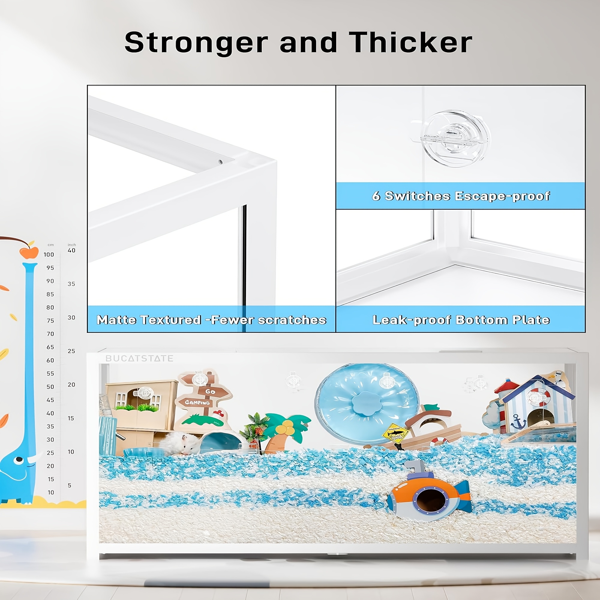 BUCATSTATE Hamster Cage 3.0, Spacious Stackable Metal Cage