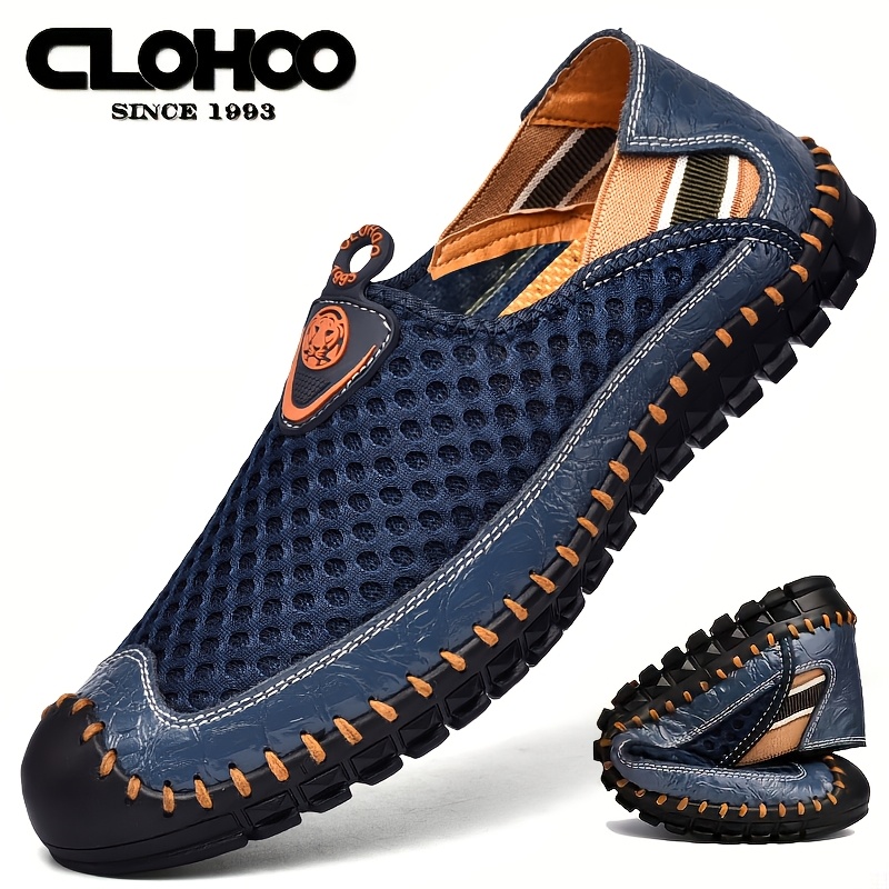 Model: Clohoo Brand, Two-layer Cowhide, Mesh Lining, Rubber Sole, Hand-stitched, Handcrafted Shoes
