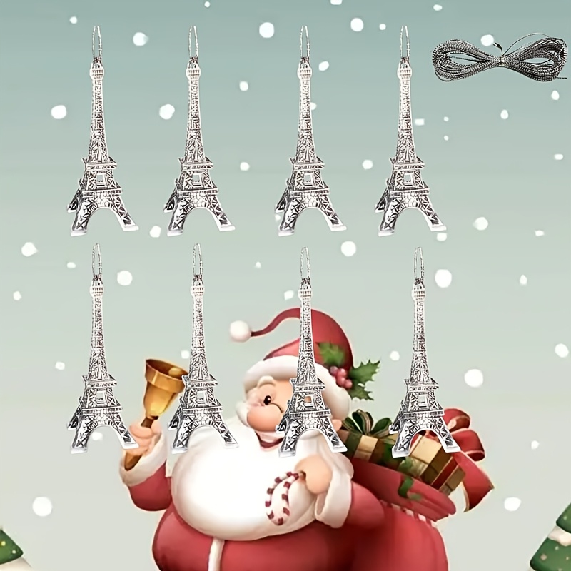 8pcs Mini Tower Hanging Transparent Acrylic Ornaments
