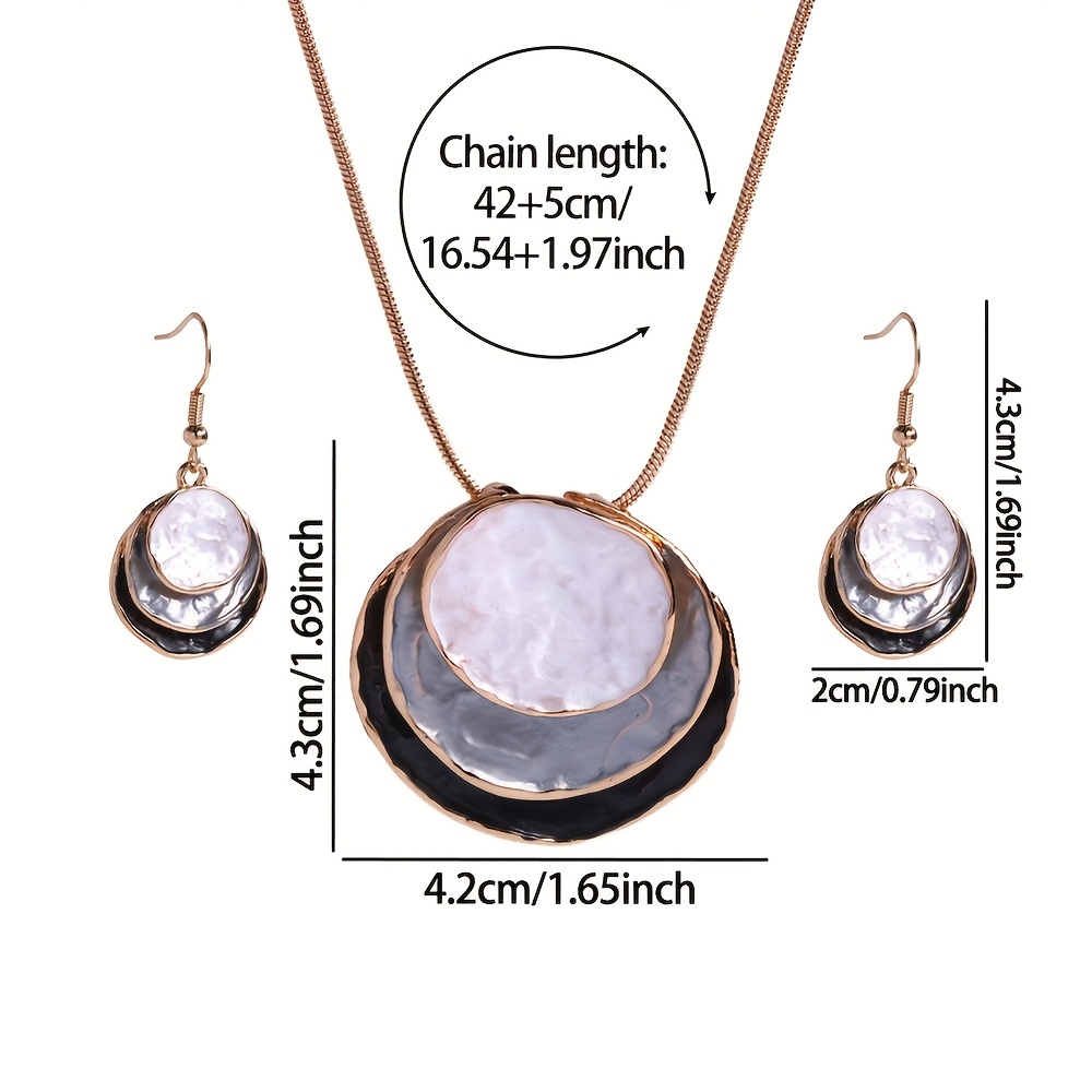 Bohemian Geometric Jewelry Set: Necklace & Earrings