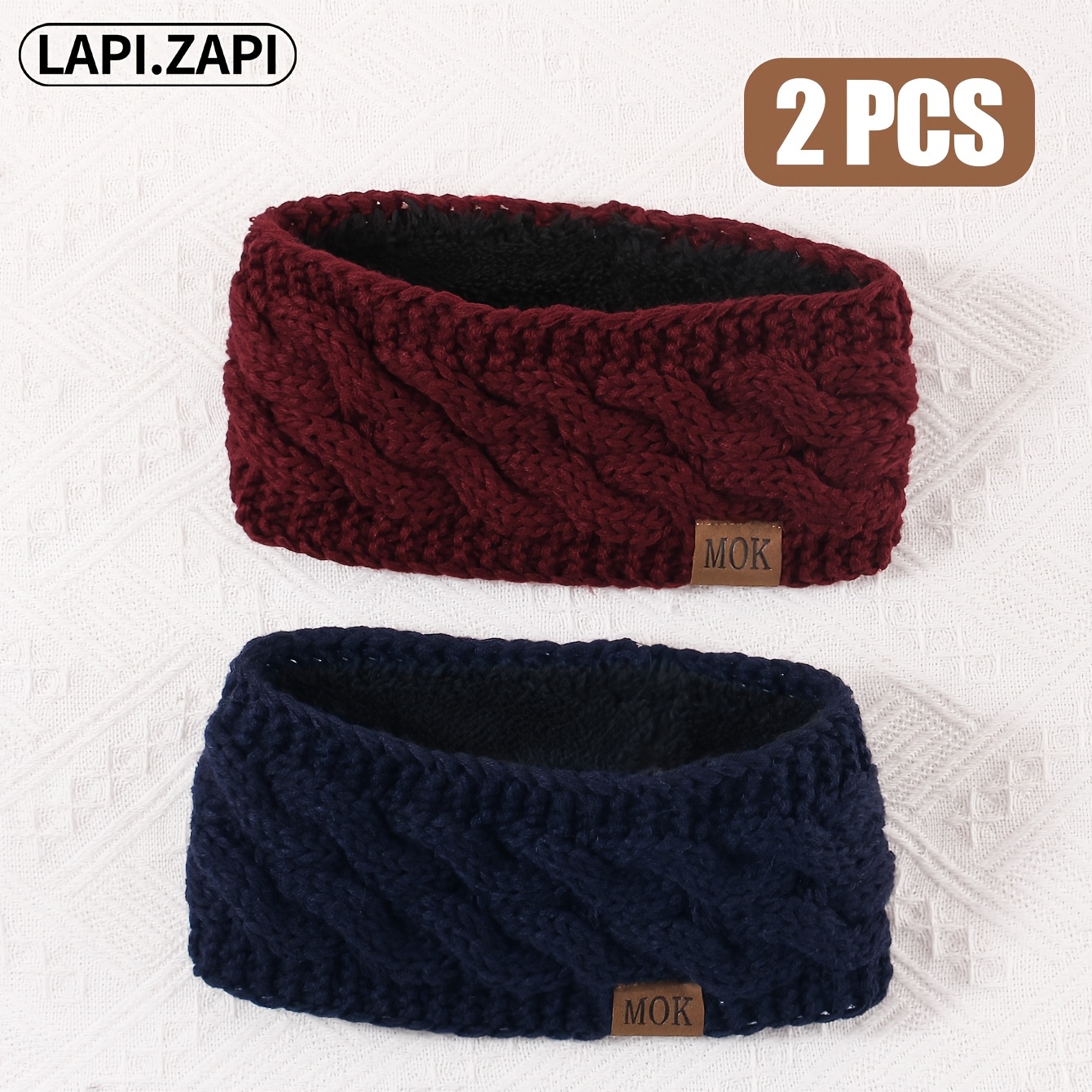 TEMU 2-pack Women's Autumn And Winter Thickened Headband With Logo, Cold Weather Outdoor Sports Warm Headband Ear Warmers