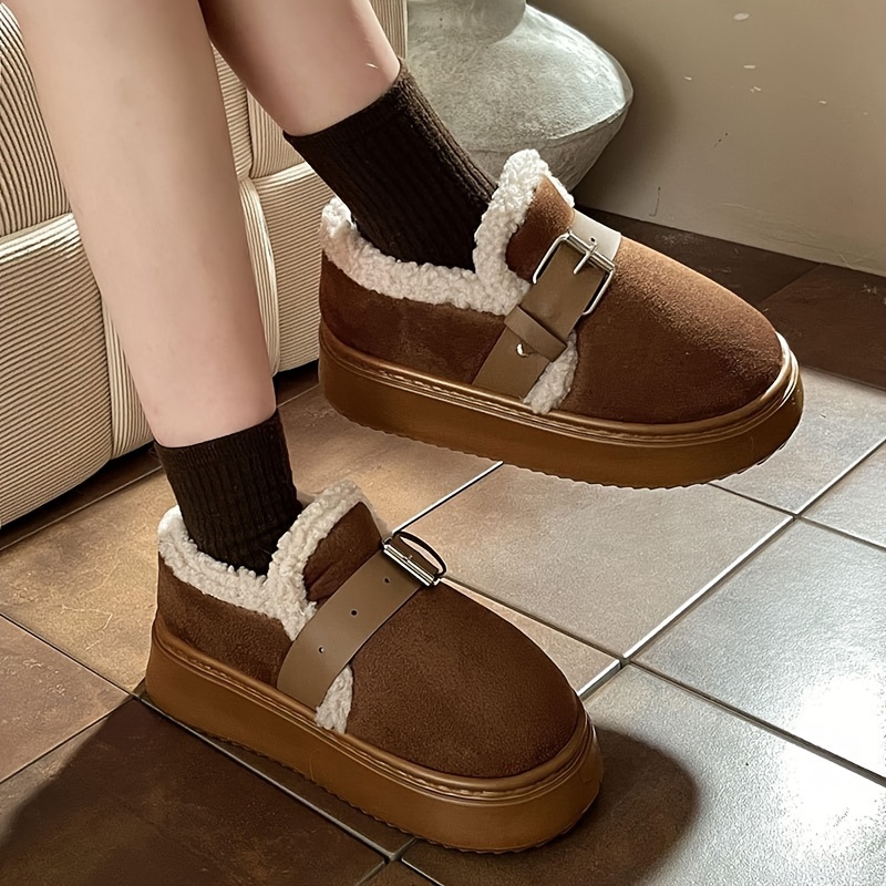 

Women' Color Casual Ankle With Plush Lining, Comfortable Slip-on Winter Platform Boot With Flat Heel And Eva Sole