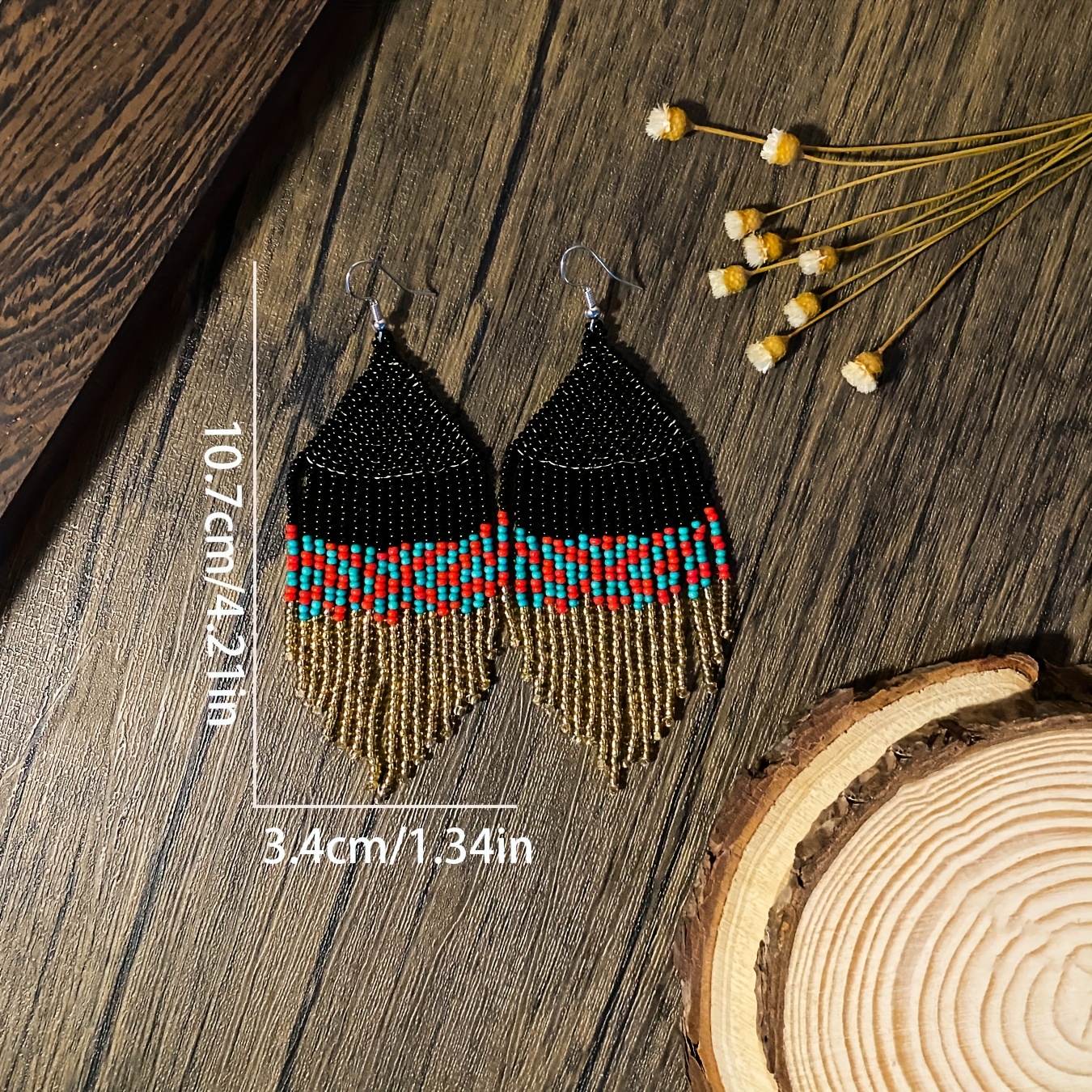 Women's Retro Geometric Bead Dangle Earrings