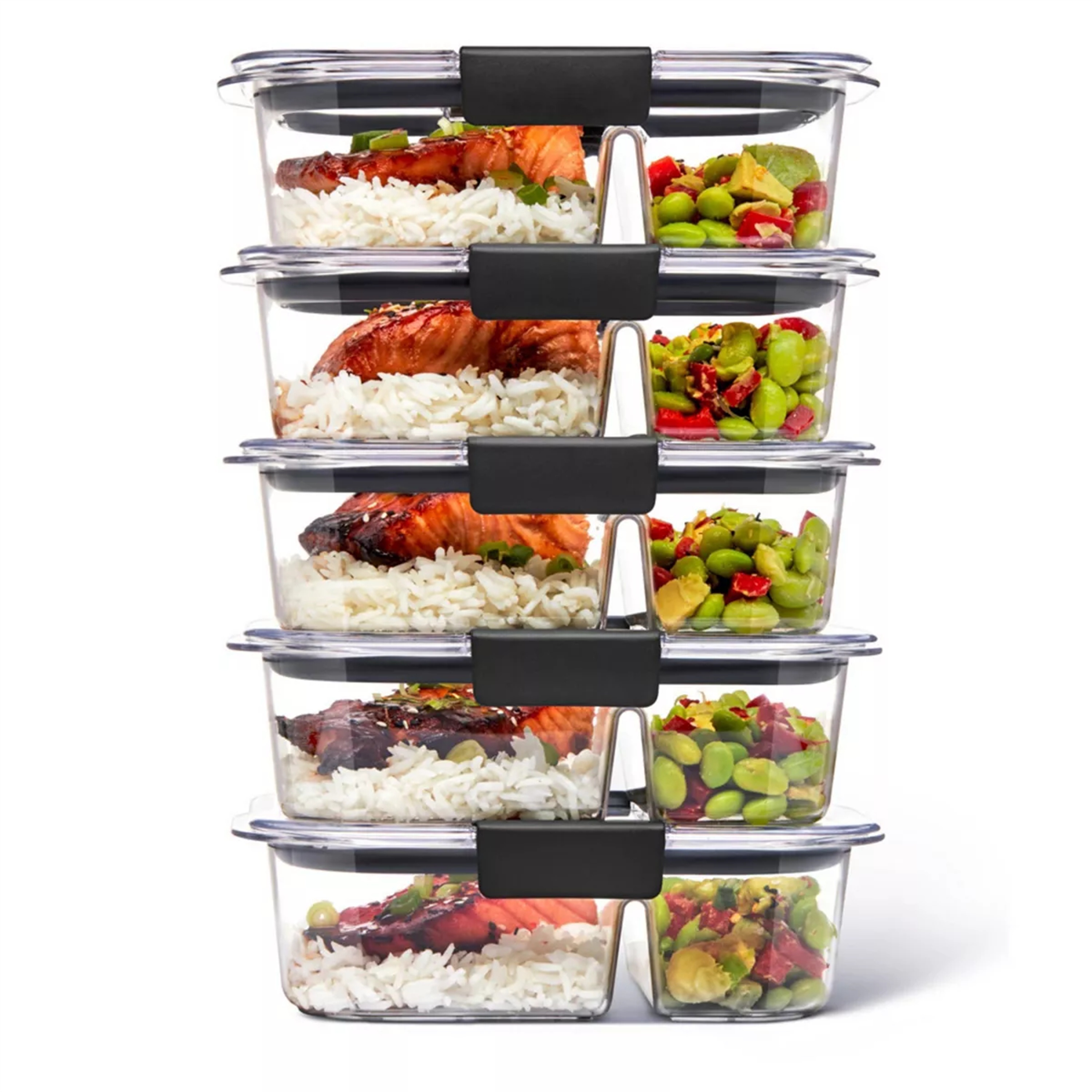 

5pk 2.85 Cup Meal Prep Containers, 2-compartment Food Storage Containers