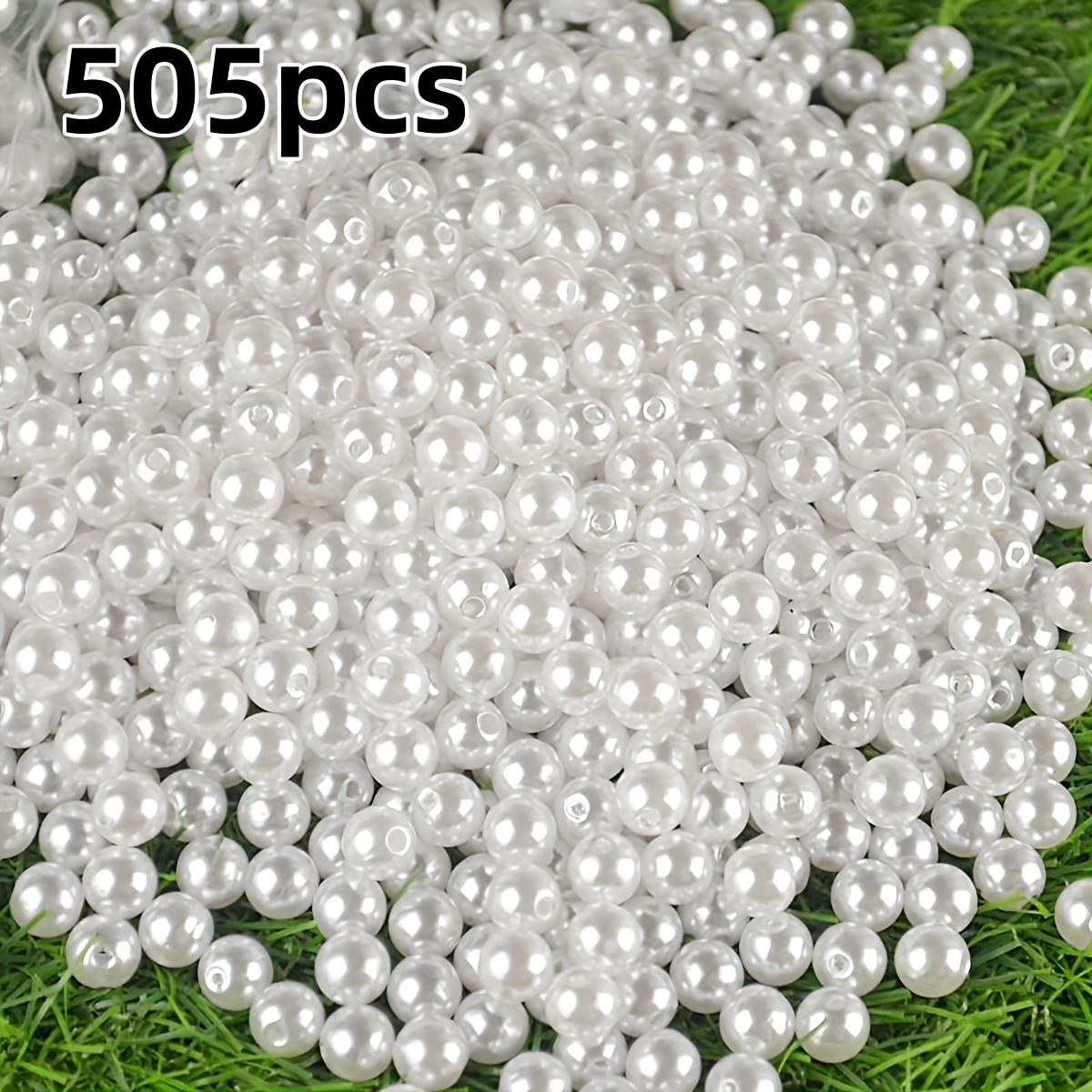 TEMU 505pcs 6mm White Straight-hole Plastic Loose Beads, Spacer Beads For Women's Necklaces And Bracelets, Bracelet Necklace Earring Jewelry Making