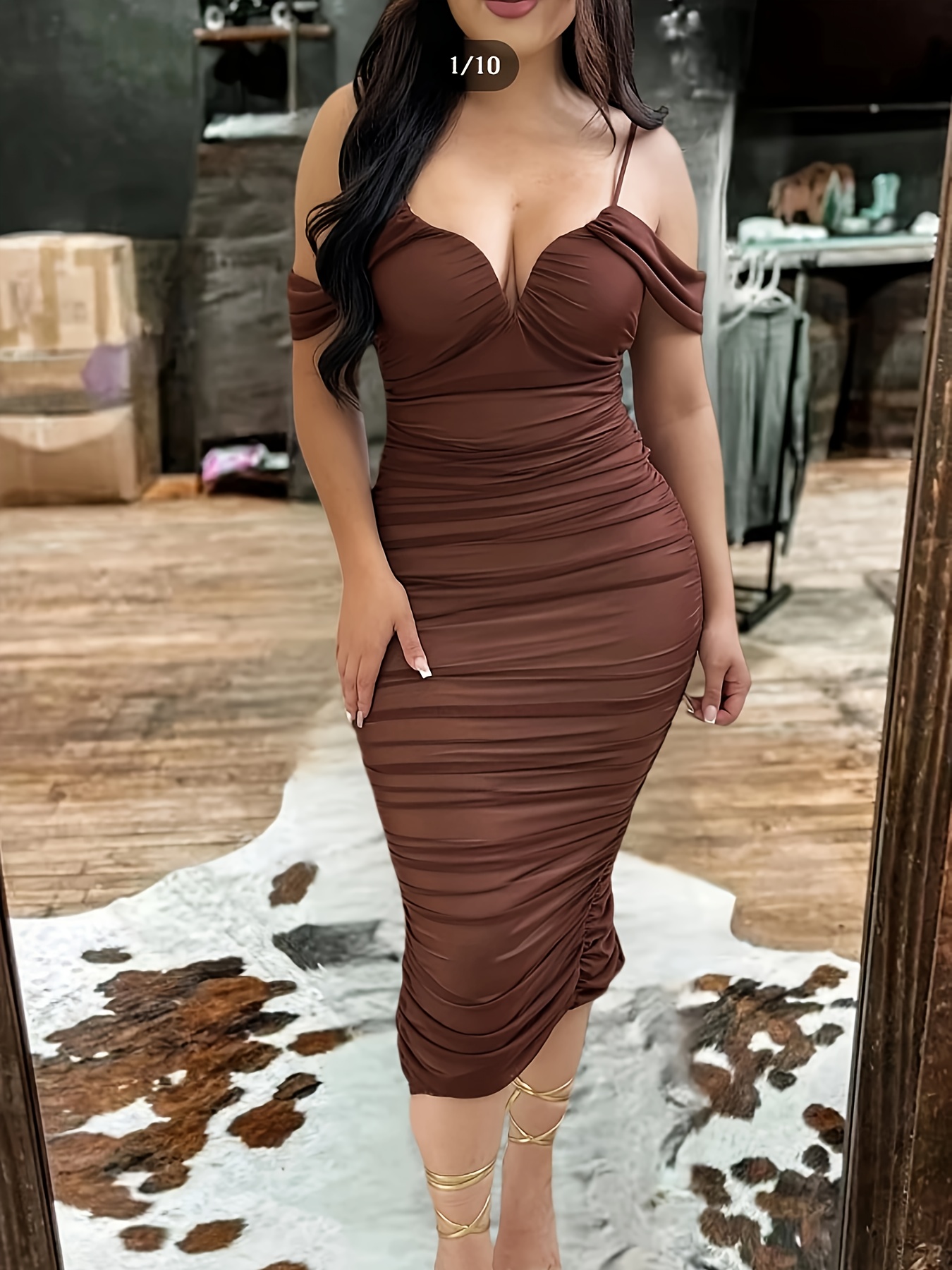 slim fit dress slacks Elegant Off the Shoulder Brown Long Prom Dress with High Slit, Off Sho –  abcprom