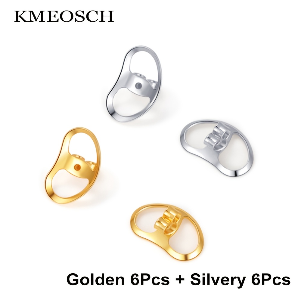Image of 4/10pcs Copper Earring Lifters, Hypoallergenic Adjustable Crown Backs For Ears, Earring Supports & Findings For Heavy Earrings