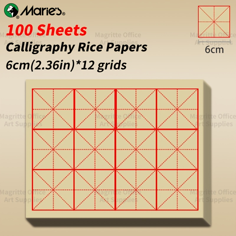 TEMU 100/200 Feuilles de Papier de Riz à - Surface Résistante à l'Encre avec de pour la de la Chinoise Traditionnelle, la Peinture au Pinceau & les
