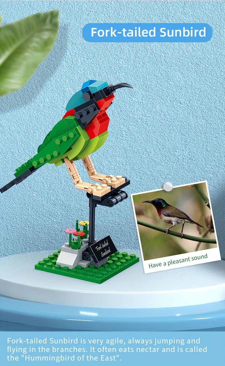 408pcs in building block bird model stem building toy 3d