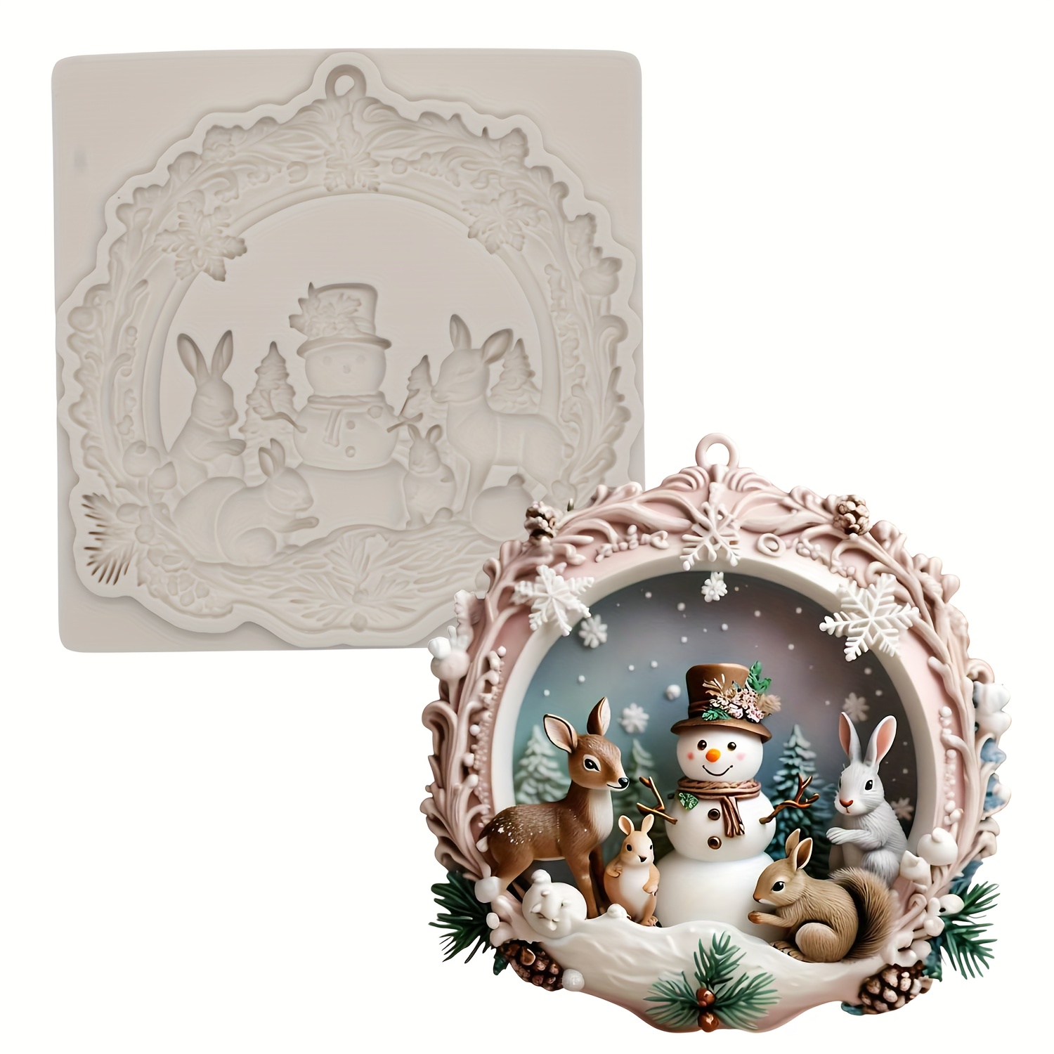 E-shop Harz Flüssigform, Harzform, Weihnachts Silikonform, Gipsform, Tonform, Garten Wand Dekorationszubehör, Bastelform