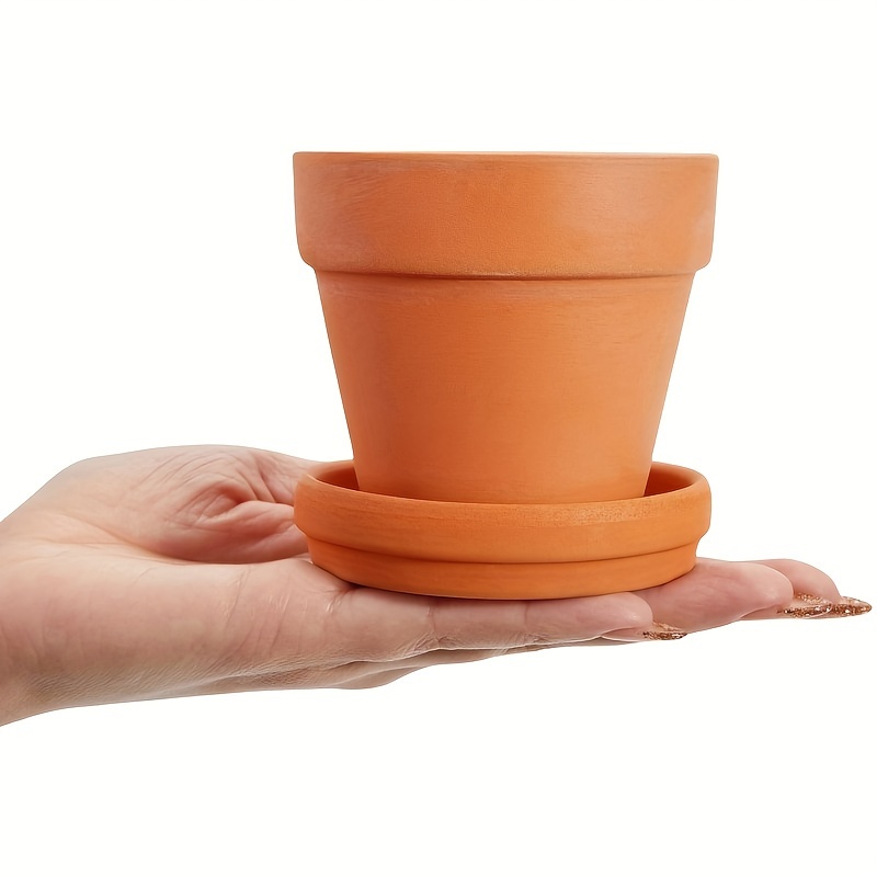 Image of 9 Packs, 3inch Small Terracotta Pots With Saucers For Succulents, Clay Flower Planters With Drainage Holes For Indoor, Outdoor Plants, Cactus, Arts And Crafts Projects