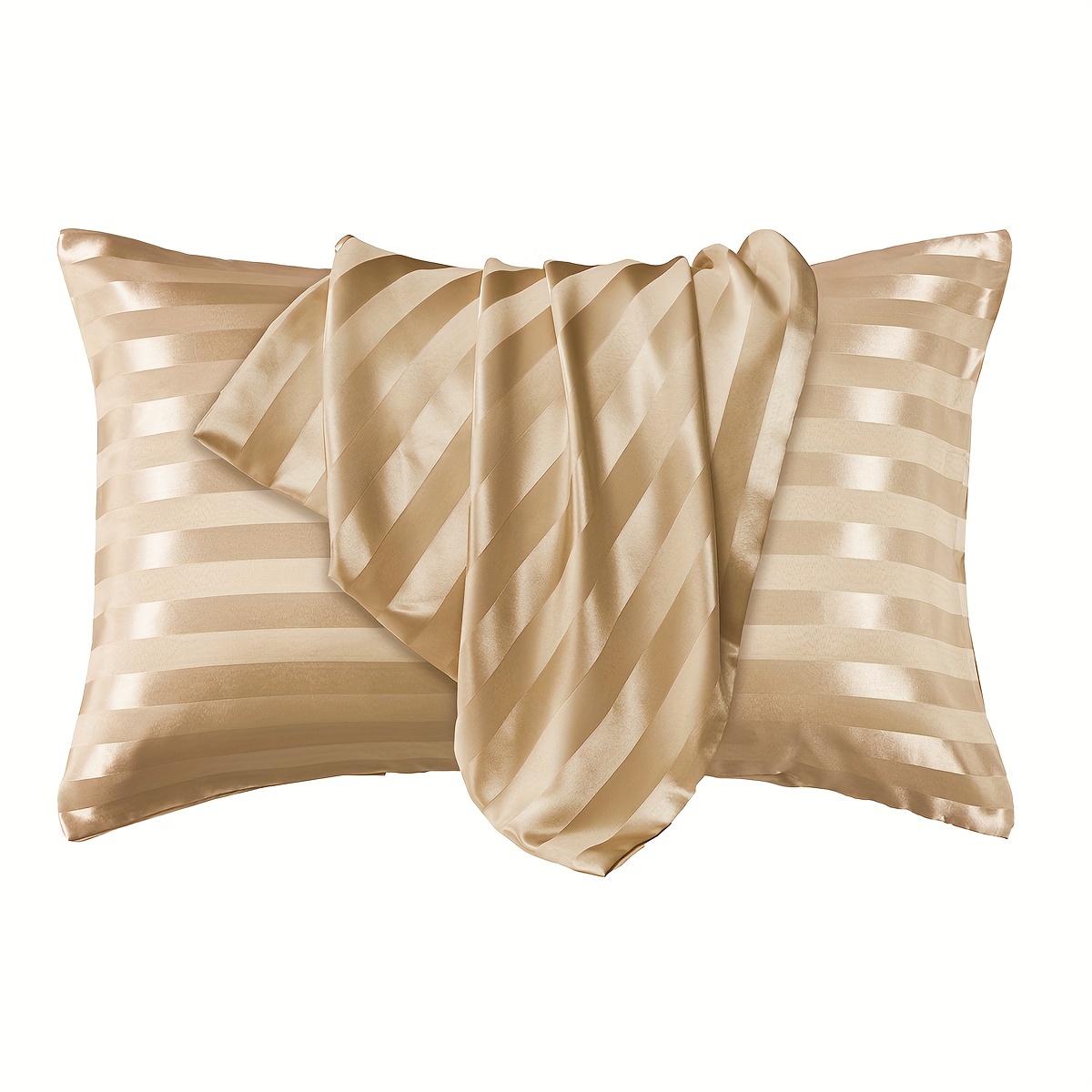 

Luxury Golden Satin Pillowcase For Hair & Skin - Soft, Stain-resistant With Envelope Closure, Machine Washable - Perfect For Bedroom & Living Room Decor (pillow Not Included)