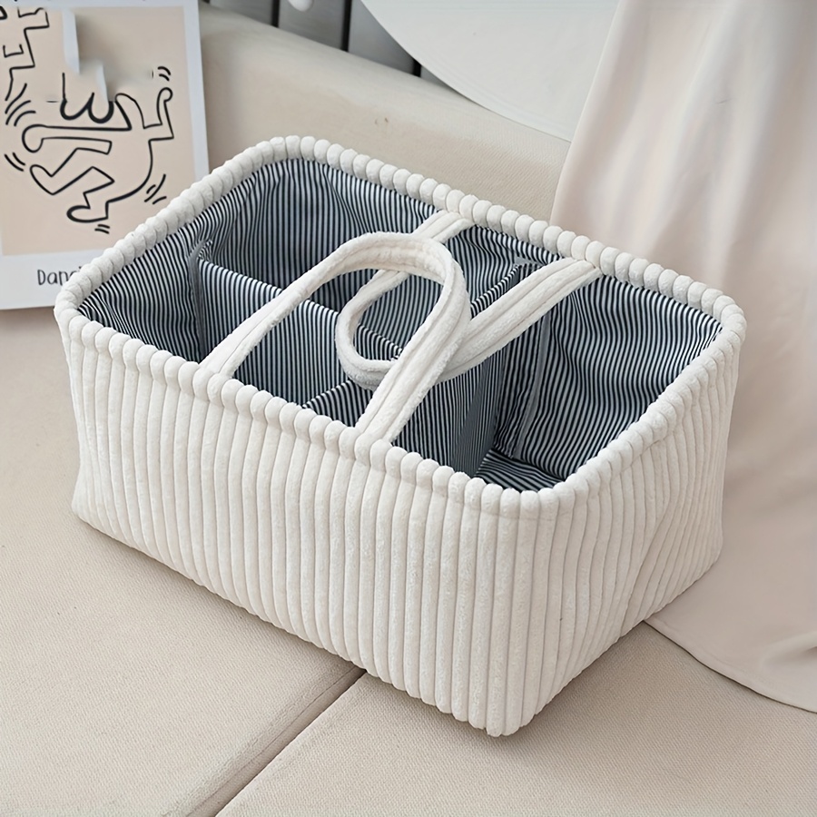 multi functional storage basket with compartments large capacity portable handle for clothes and  