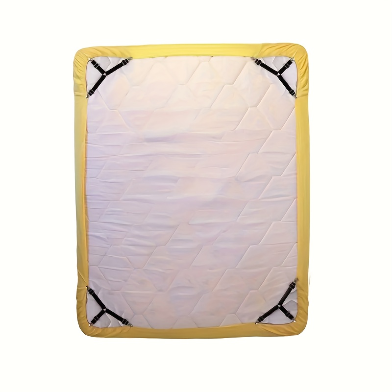 4pcs Adjustable Triangle Bed Sheet Fasteners - Elastic Nylon, Durable, Anti-Slip, Black, for Sofa & Tablecloths