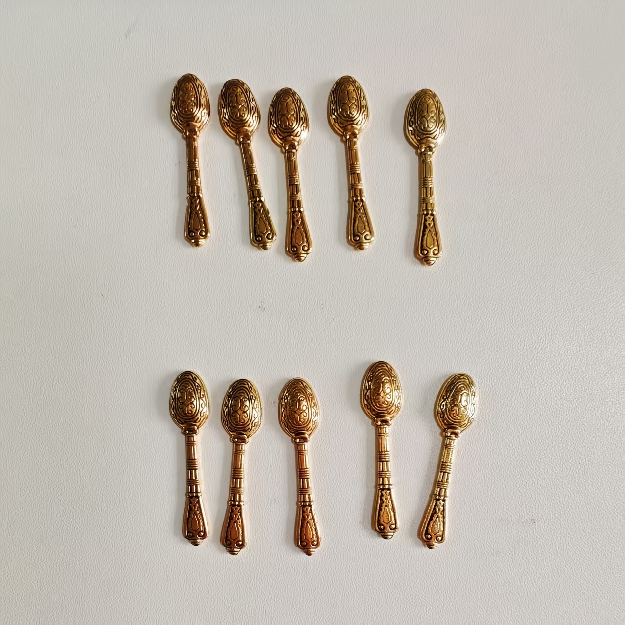 Alloy Additions Teaspoon 10pcs Miniature Knife Plate Tableware, Dollhouse Kitchen Decoration