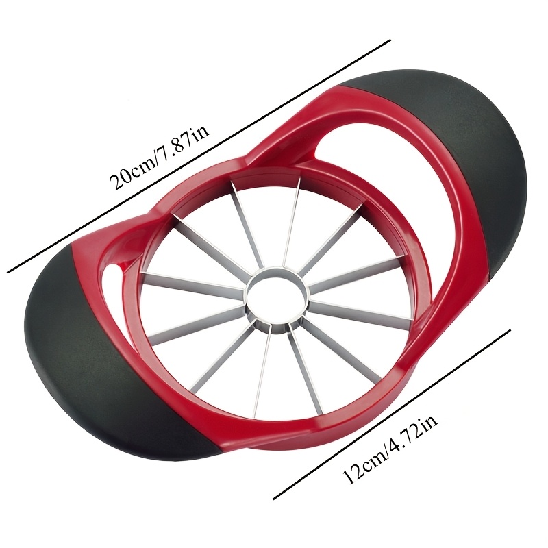 Cortador y Descorazonador de Manzanas, Mejorado con Acero Inoxidable, Tamaño Grande, Equipado con 12 Cuchillas Afiladas, Ideal para Cortar Manzanas, con Mango de Plástico Cómodo, Regalo para Pascua, Día de la Madre, Día del Padre, Antideslizante, Fácil de Sostener
