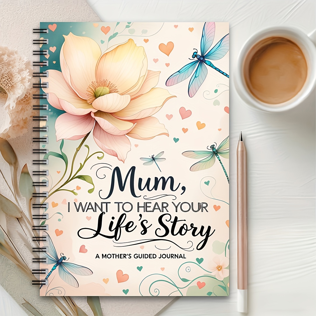 TEMU Planning Pads Floral Spiral Notebook For Mothers - 'i Want To Story' Journal, A Grateful Memory And Organizer, Perfect Gift For Family, Guest