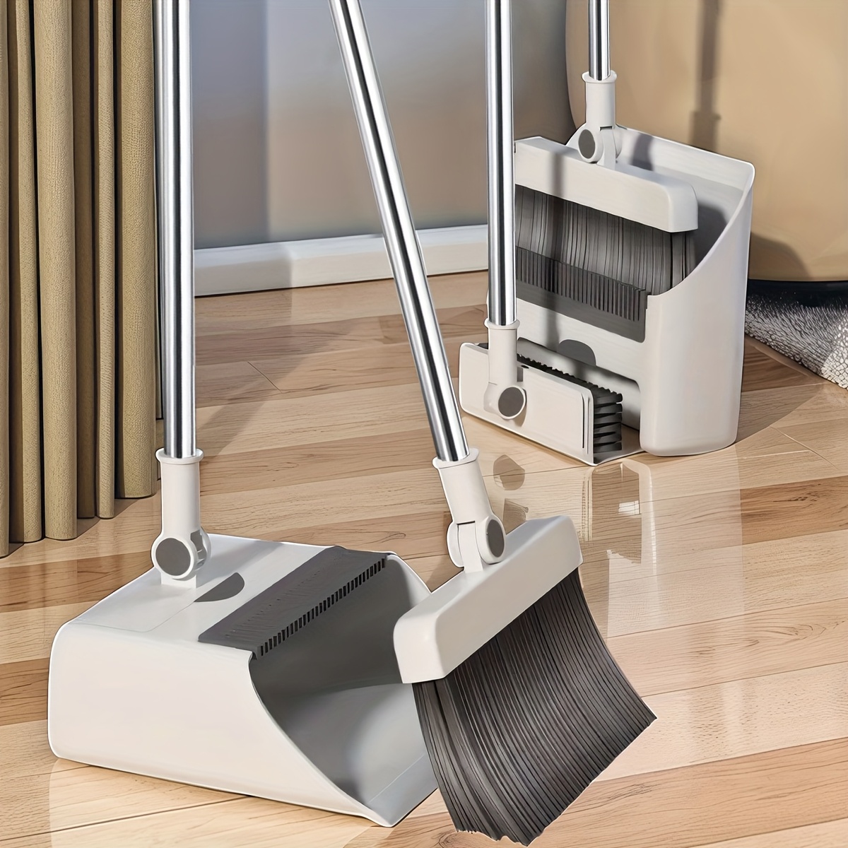 [3 in 1 broom mop] 3 in 1 foldable broom with dustpan combo set&floor brush | household cleaning tool set, outdoor broom,   cleaning, flexible design,   removal, dorm room essentials,   for home and office cleaning 2025 Product details 0