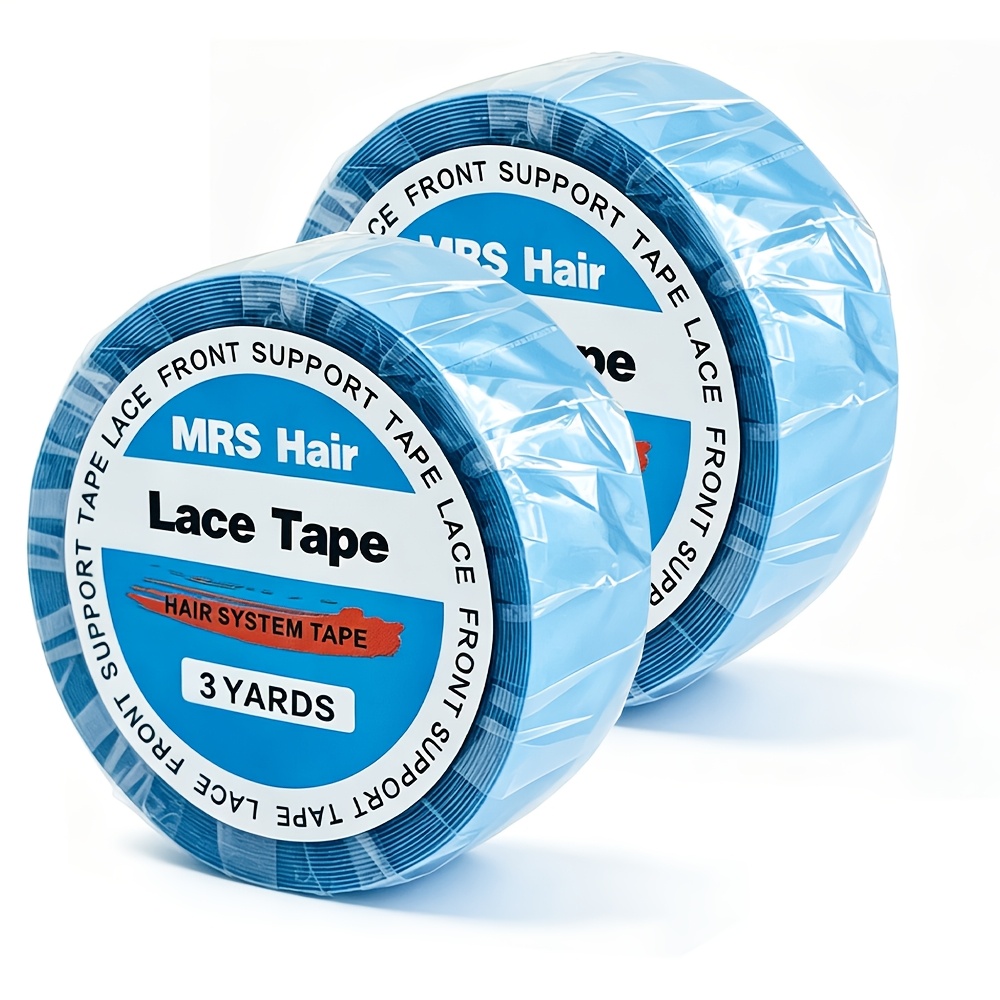 TEMU 2-roll Pack Double-sided Hair Tape Suitable For Hair Extensions & Lace Front Wig, Waterproof Sweatproof Bonding Glue, Wide 1.9cm For, , For