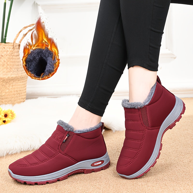 

Women's Winter Warm Boots - Breathable Fleece Lined, Non-slip Pvc Sole, Cozy Autumn & Winter Footwear