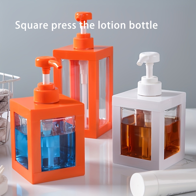 

Square Refillable Soap Dispenser - Plastic, Unscented Liquid Pump Bottles For Bathroom, Lotion, Shampoo, Conditioner, Shower Gel - Press-type, Transparent With Sleek