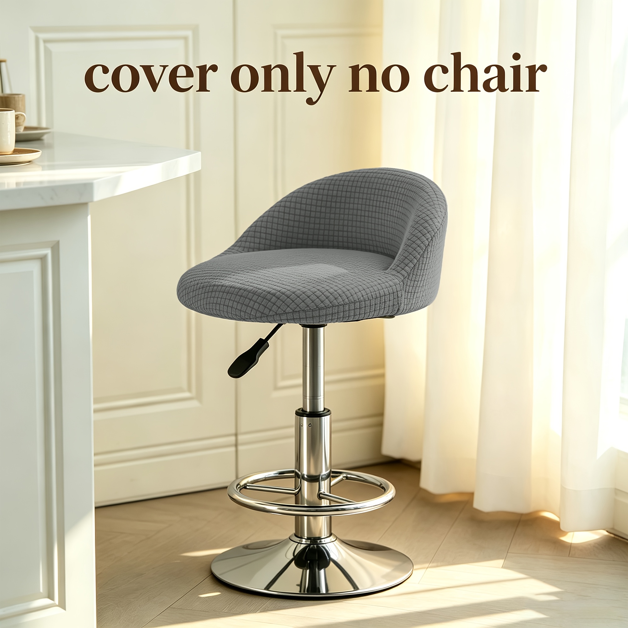 TEMU 1 elástica para taburete con respaldo en y base con diseño de , lavable a máquina, reutilizable, elástica para silla