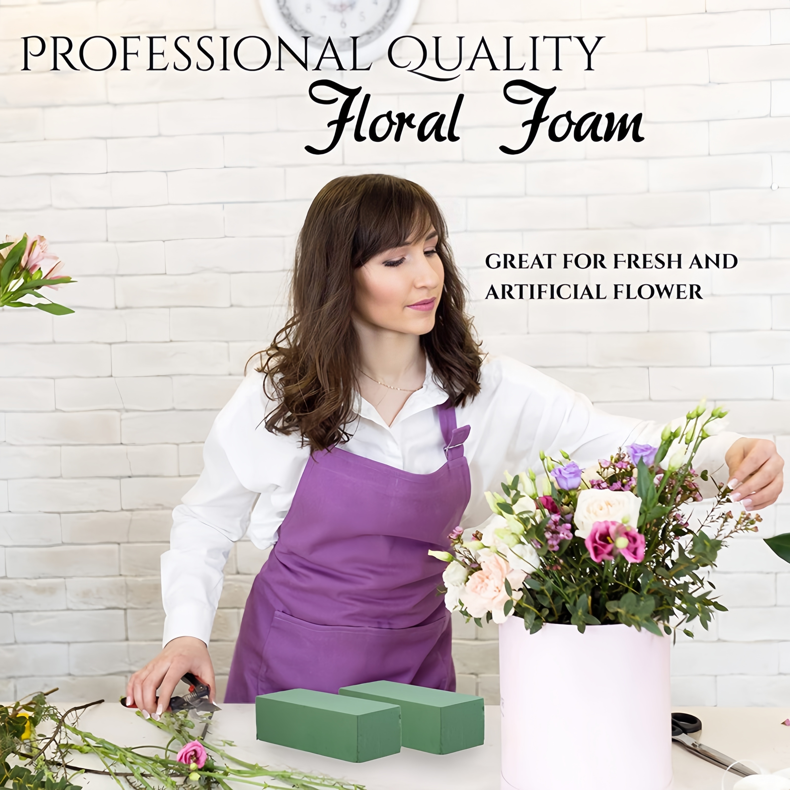 3x Blumensteckschaum Grün - Für Frische & Künstliche Blumen