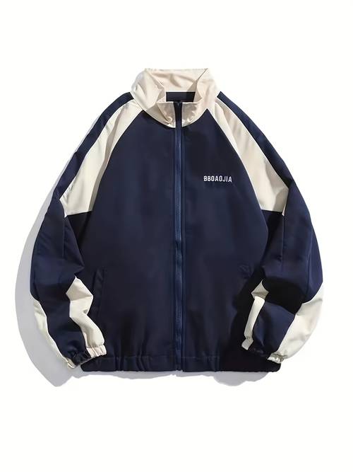 chaqueta unisex de para , bloques de color para , estilo preppy, , delgada, casual, , , resistente al viento, , cómoda, para , otoño, ropa y actividades al aire libre