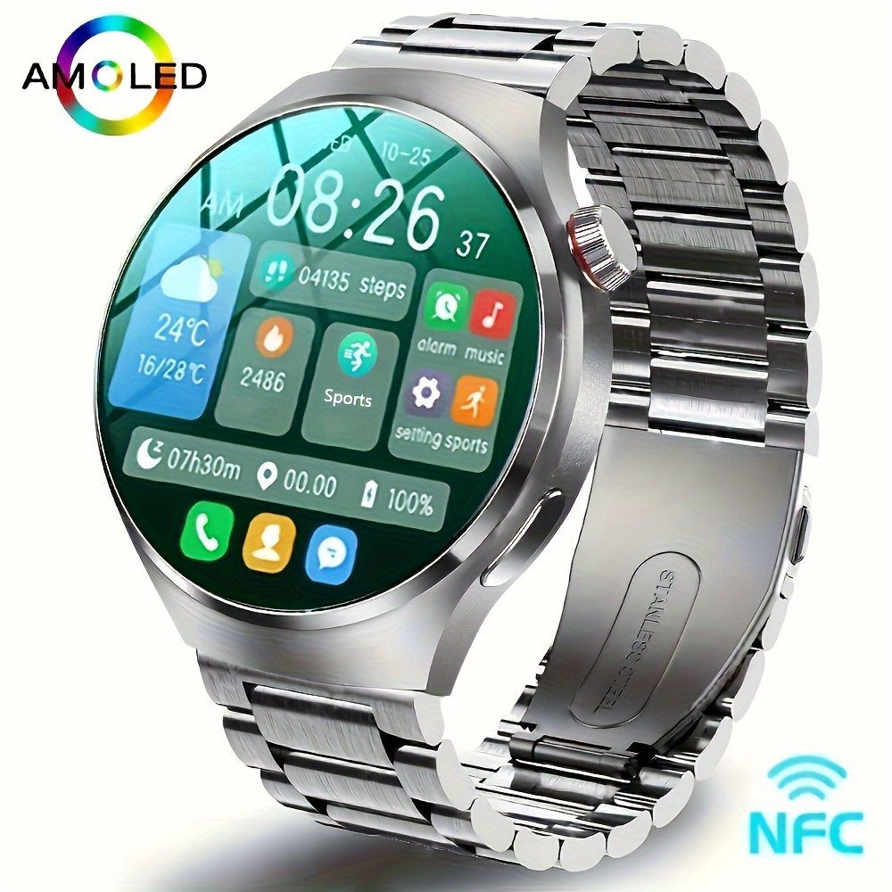 

2024 New Men's Smartwatch Nfc Access Unlock Wireless Call 1.43-inch Amoled 380mah Battery Screen Hd Display Outdoor Multiple Sports Modes Smartwatch