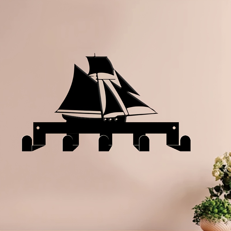 Minimalist Sailboat Key Holder & Wall-Mounted Key Organizer