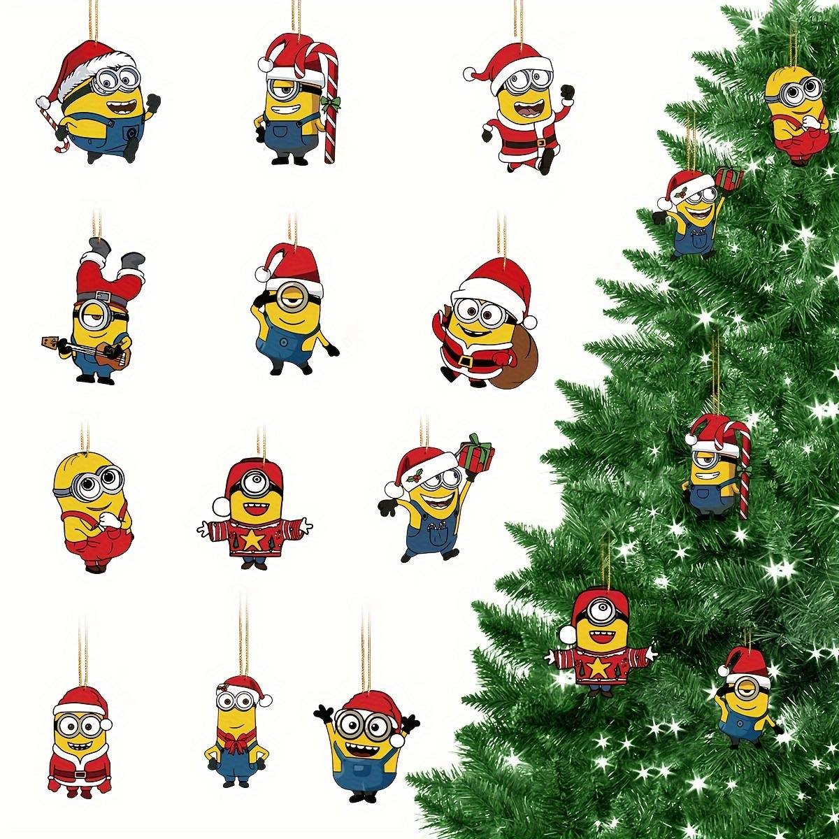 

Minions Christmas 12pcs Set - Ornaments Decor, For Year- & Display