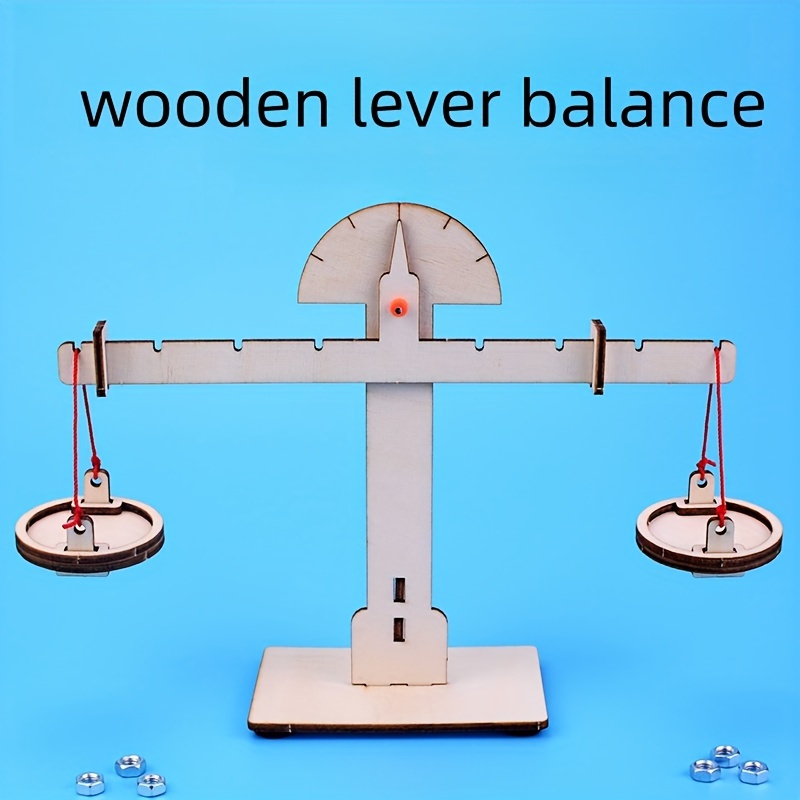 

Wooden Balance Diy Kit - -in Model, Uncharged Educational Weighing Scale, Ideal Gift And Activities, English Language, Without Battery