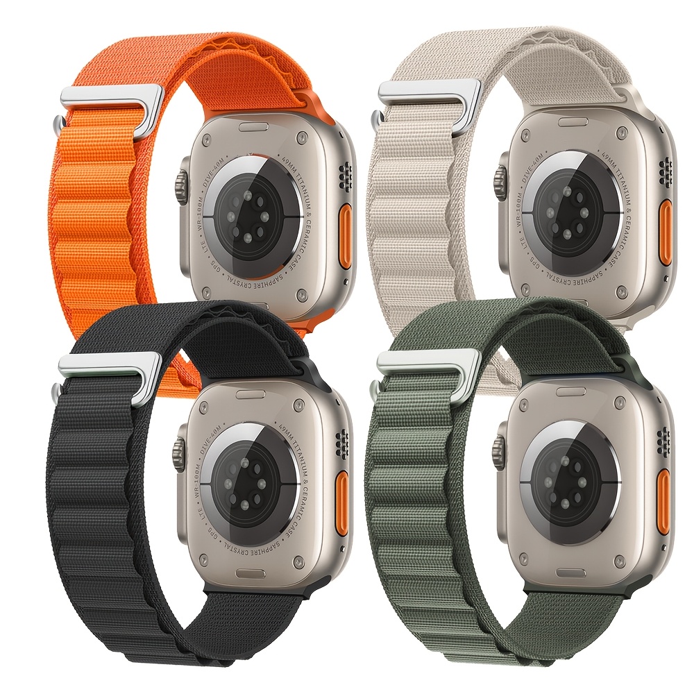 TEMU Ttishei 4-pack Loop Nylon Watch Bands, Suitable For Watch 49mm 46mm 45mm 44mm 42mm 41mm 40mm 38mm (watch Bands Only)