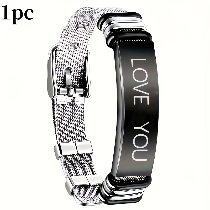 E-shop Personalisiertes Namensarmband für Herren Unisex Modisches Kreatives Armband mit Verstellbarer Schnalle
