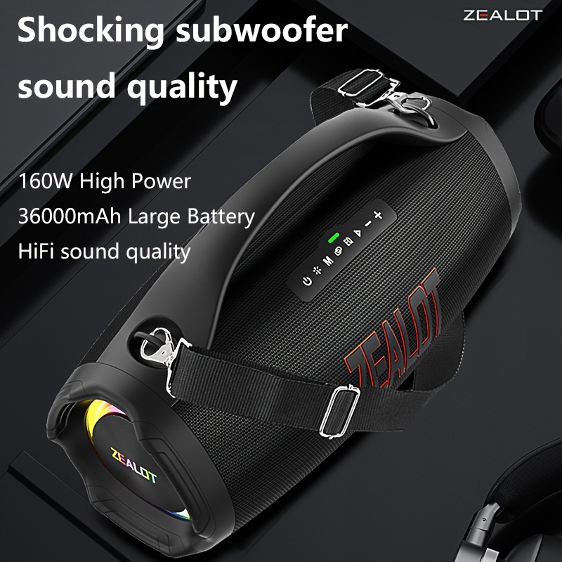 

Zealot S98 160w Wireless Speakers, Dsp Technology, Ipx 5, Portable Subwoofer , , Pairing, Charging, 36000mah Battery, 60 , Bass. Charging , Phone/tablet/tv. For , Car, , Camping, , .