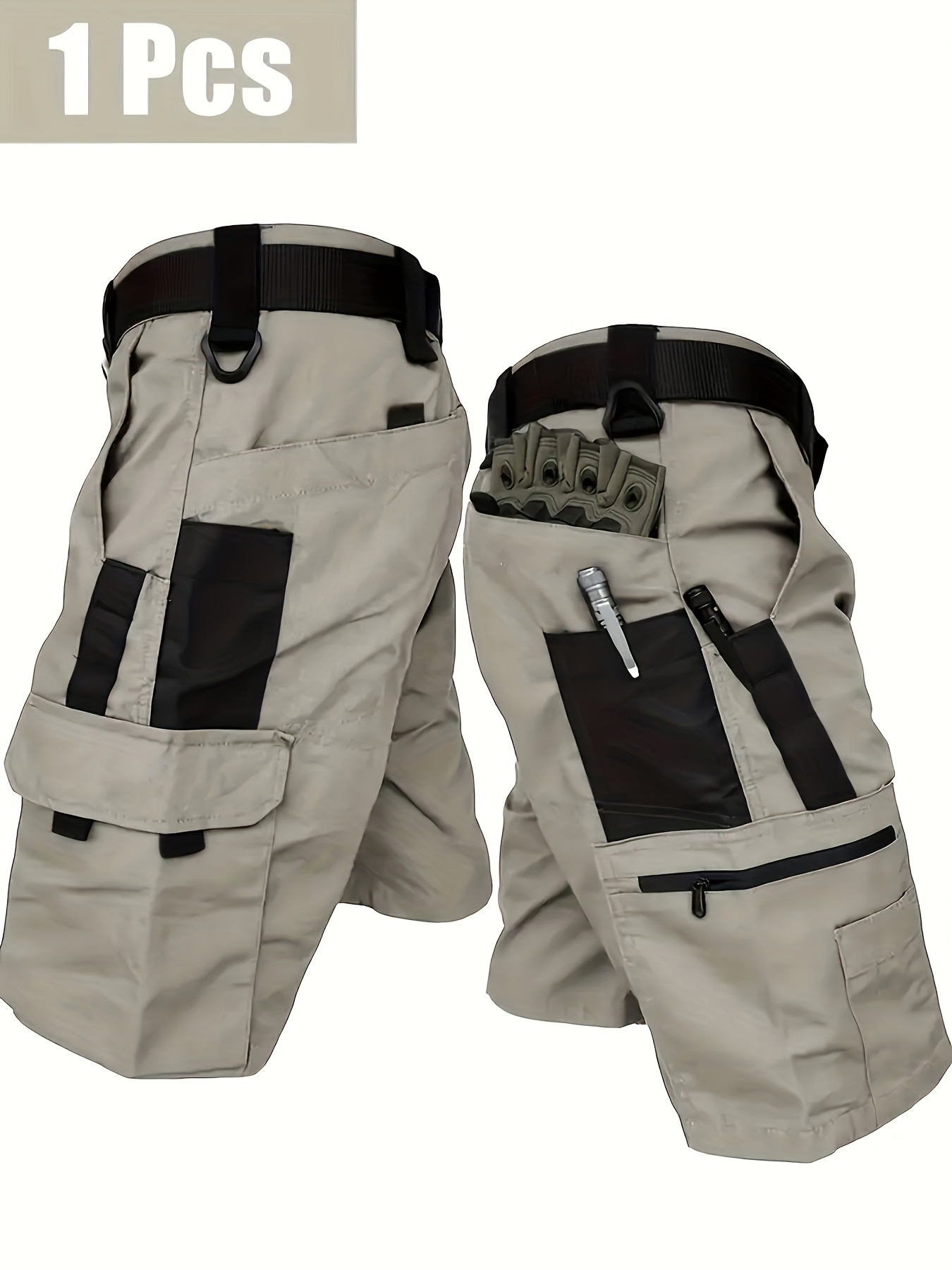 summer mens   cargo shorts high quality multi pocket outdoor shorts for camping hiking fishing and hunting durable tear resistant lightweight and comfortable adjustable waistband hiking gear no belt