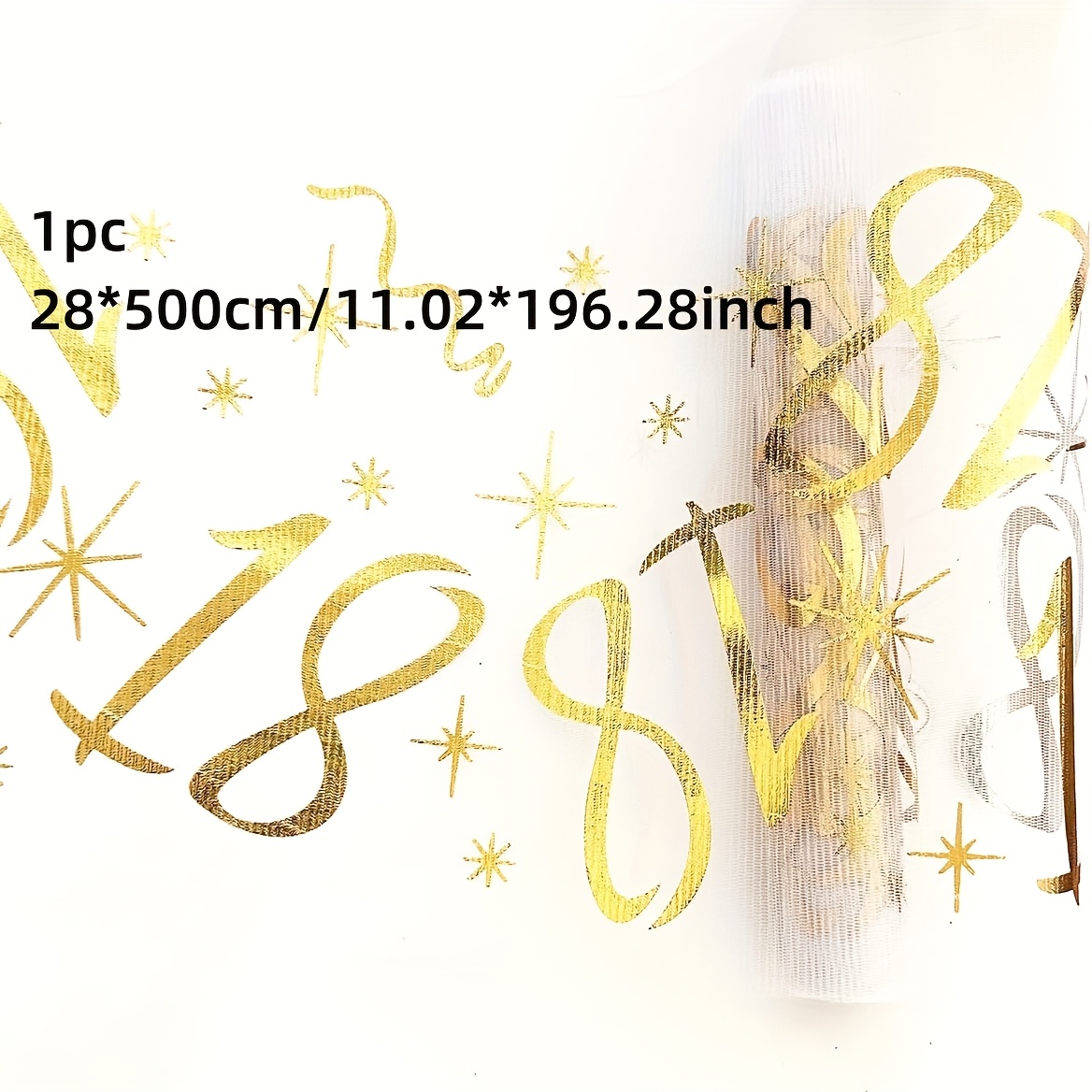 TEMU 1pc 11x108 Inch Celebration Polyester Table Runner, Heat-transfer Grid Design Table Runner, Birthday Party Table Decoration, 18th/40th/50th/60th