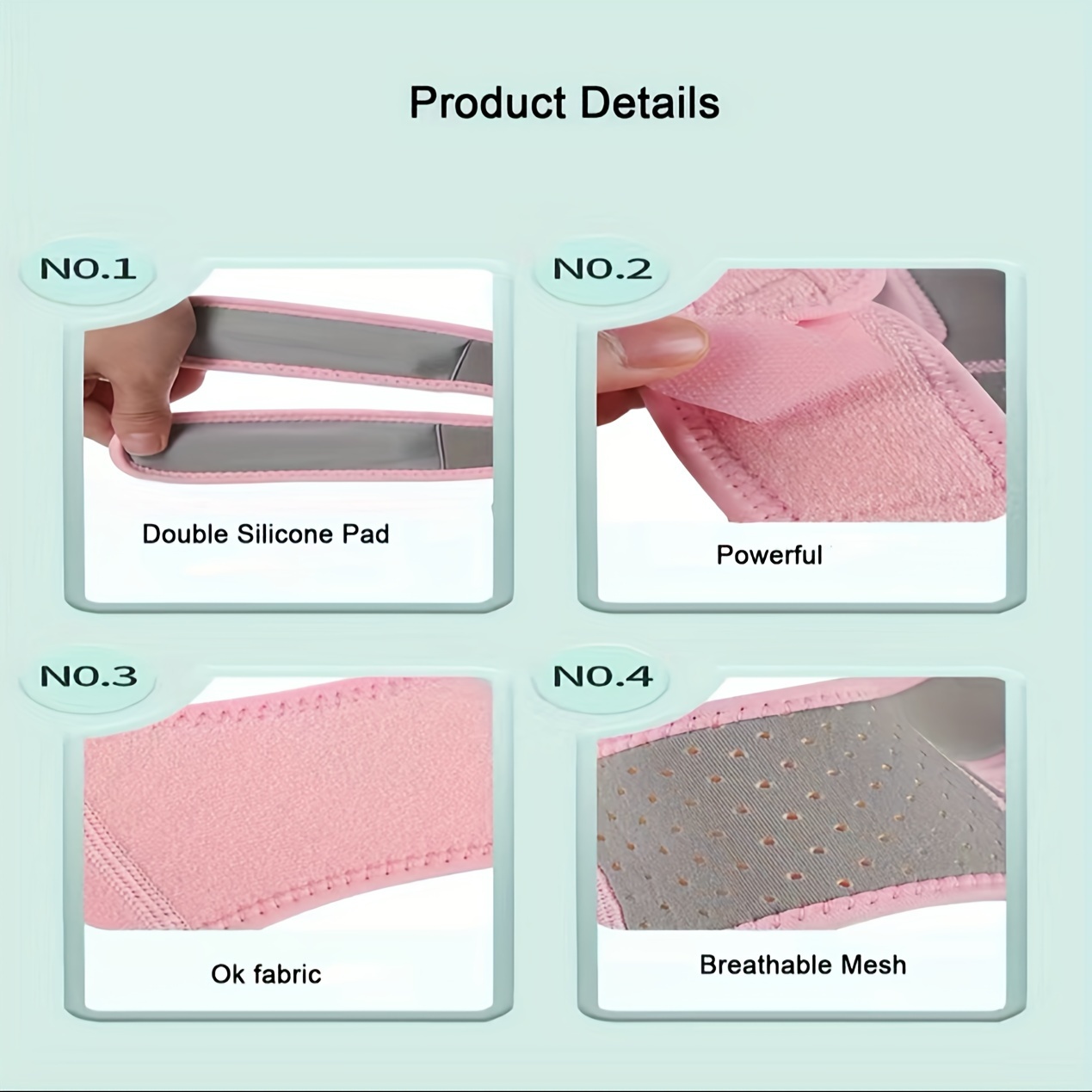 adjustable knee support brace for men   patella protection polyester fiber details 3