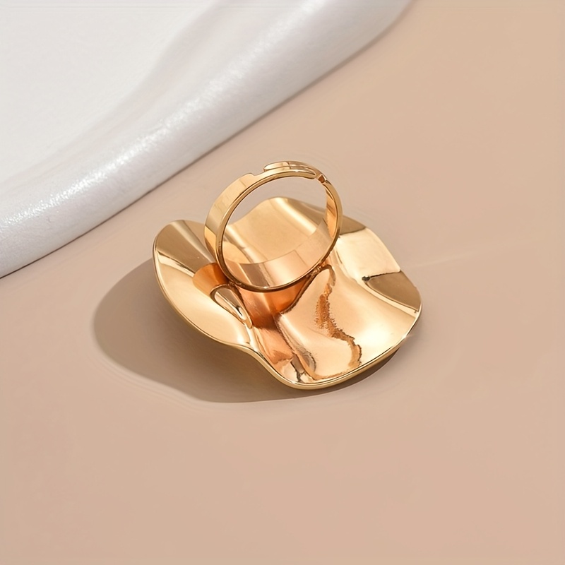 Exaggerated Ornate Stainless Steel Polished Ring for Women