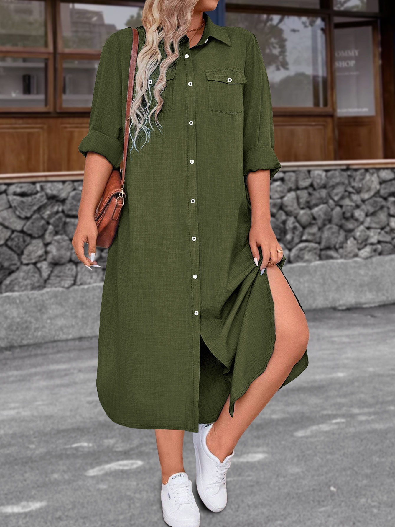 sachin and babi light blue dress Loose Fitting V-Neck Shimmering Maxi Dress main image 0