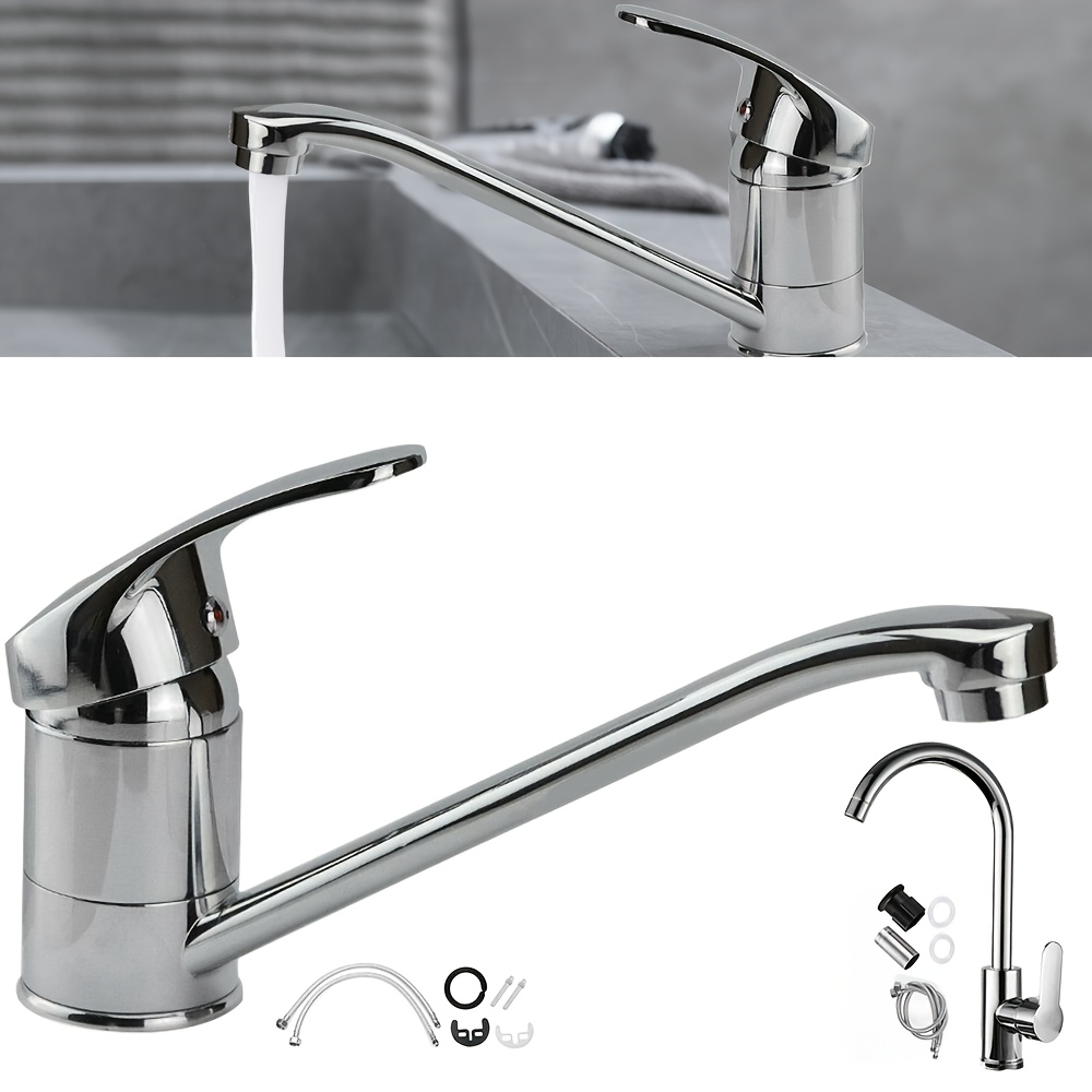 E-shop Elegante Chrom Küchenarmatur mit 360° drehbarem, spritzwassergeschütztem Sprühkopf - Einfache Installation, modernes Design für moderne Küchen