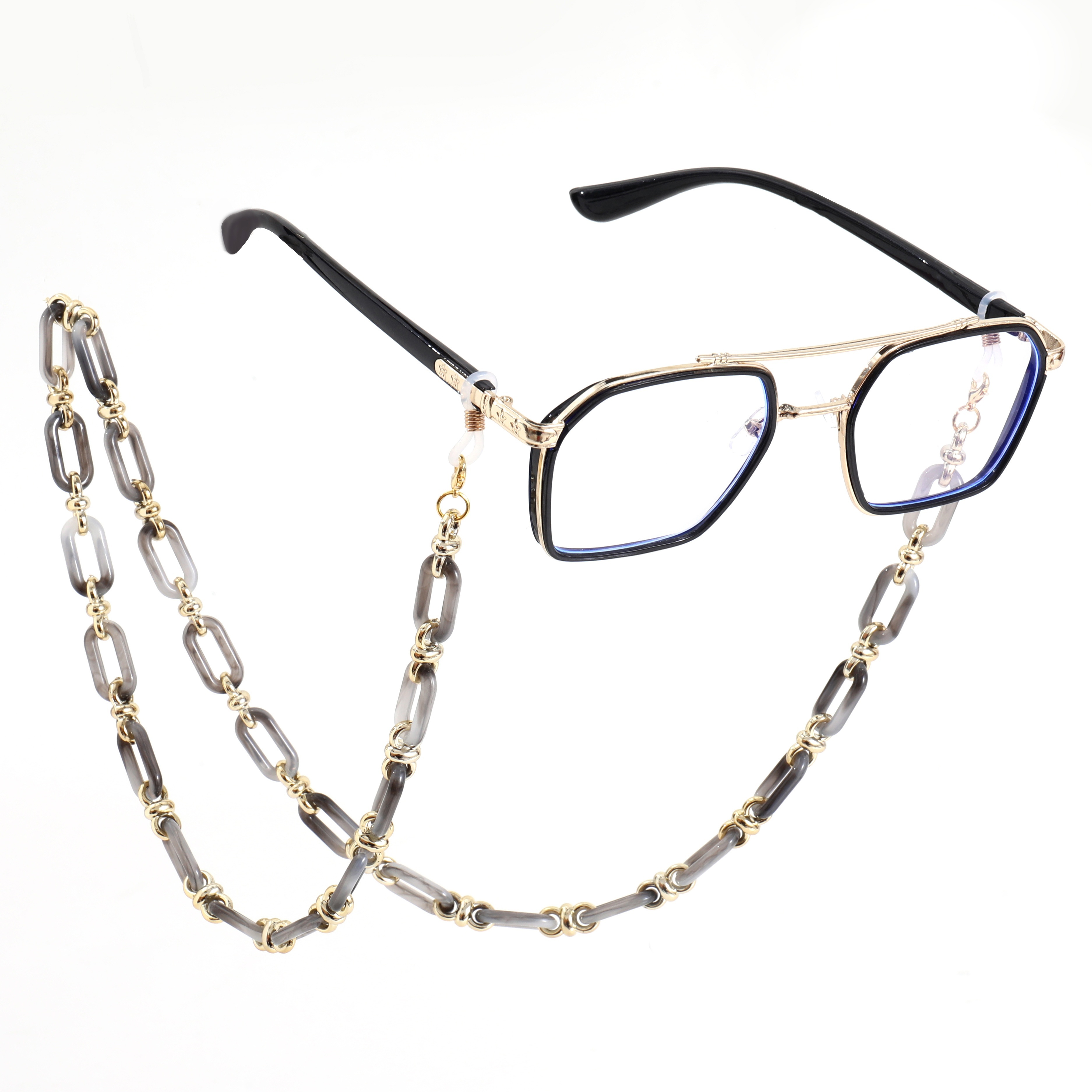 Image of Chic 29" Acrylic Glasses Chain For Women - Adjustable, Anti-slip & Reading Glasses Lanyard In Black, Pink, Green | Fashionable Bling Hippie Style Accessory