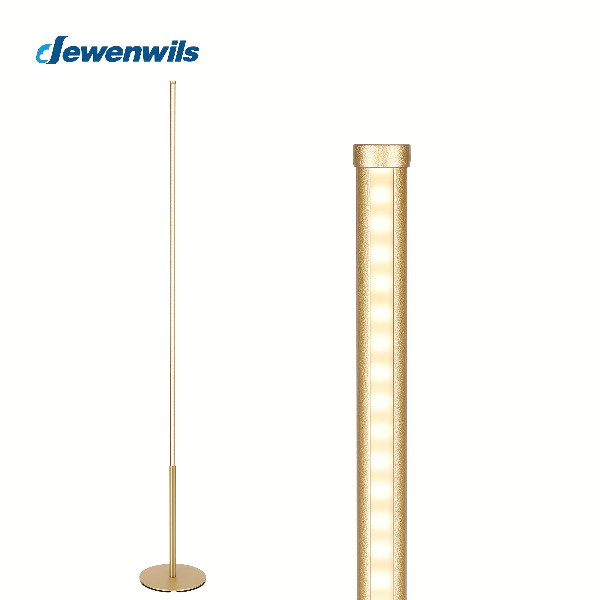 

Dewenwils 57.5" Dimmable Led Corner Floor Lamp, 3000k Warm White Light (gold)