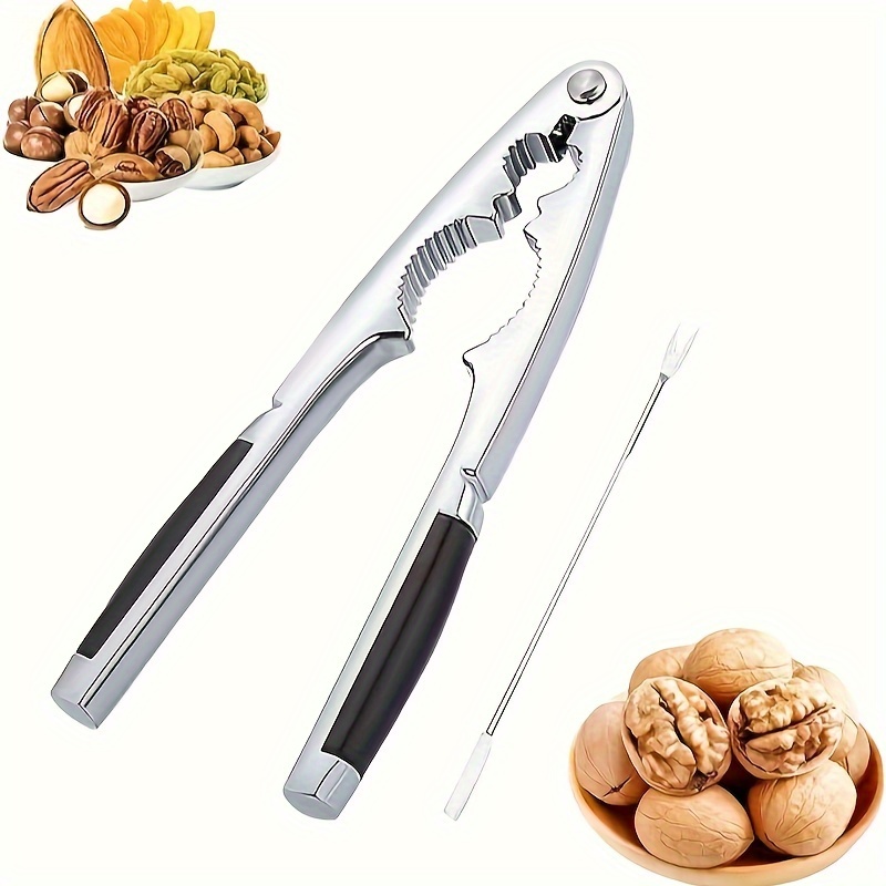 

2pcs Stainless Steel Nutcracker & Crab Needle Set - , Rust-resistant, Kitchen Gadgets For Types, Includes Opener, With Crab Needle, Ideal For Home And Commercial Use, No Required, Industrial Tool