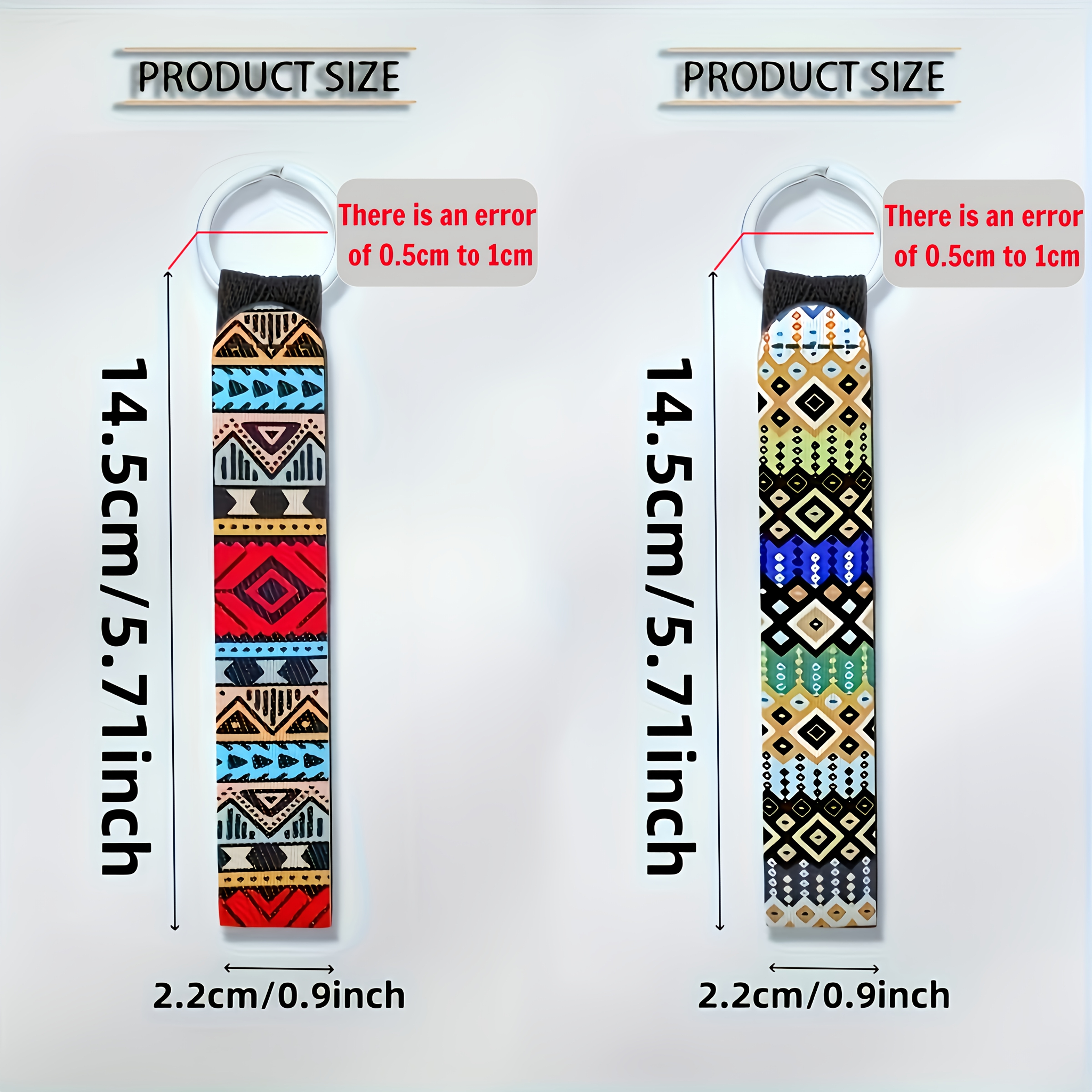 E-shop 2 Stück Tribal-Muster Neopren Schlüsselanhänger – Unisex Geschenk für Autoschlüssel, Kameragurte, Rucksackclips, Handylanyards & Hausschlüssel