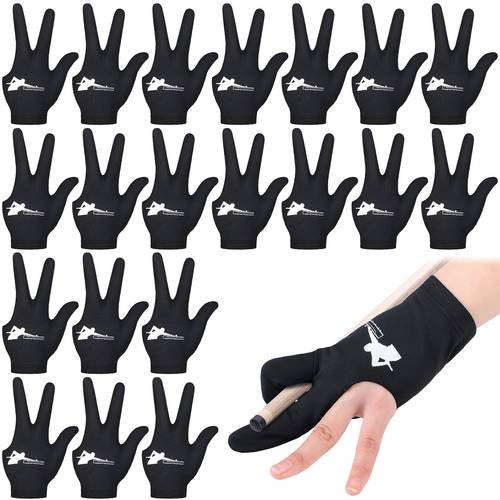 20pcs billiard pool gloves three fingers billiard gloves hand universal cue sports gloves for women men billiard shooters accessories