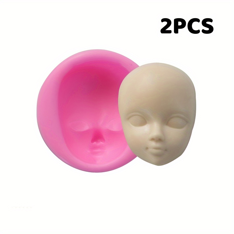 

2pcs Silicone Mold Cute Children's Face Mold Polymer Clay Mold Handicraft Mold