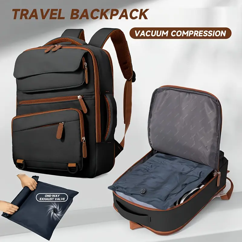 Vacuum Compression Backpack Airplane Approved Backpack for Men And Women, Large Capacity Backpack with Shoe Compartment And Pull Rod Cover, Travel Backpack for Business Travel And Leisure Vacation Vacuum Compression Backpack Airplane Approved Backpack for Men And Women, Large Capacity Backpack with Shoe Compartment And Pull Rod Cover, Travel Backpack for Business Travel And Leisure Vacation