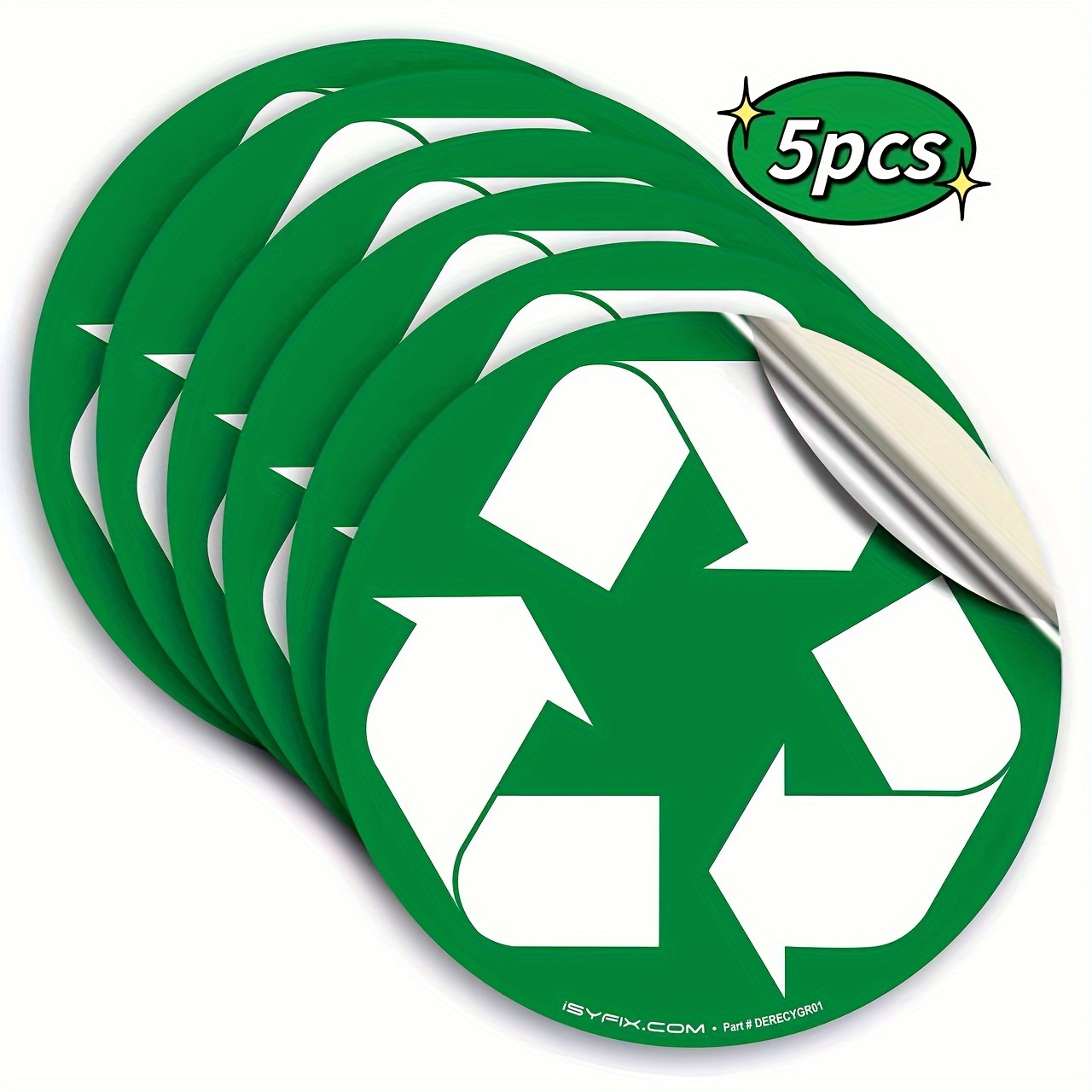 

5pcs 5-inch Waterproof Recycling Bin Labels - Pvc Stickers For Easy Identification